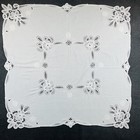 Embroidered Tablecloth White Buttenburg Lace Cotton Cutwork Vintage Kitchen