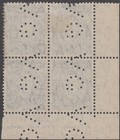 Stamps Australia 3d Blue Kgv1 Die 2 Thin Paper Vg Perfin Imprint Block Of 4 Mint
