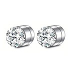 Steel Magnetic Stud Earrings 6mm For Women Men Non-piercing Clip On Stainless