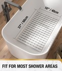 Shower Mat Non Slip  27x16 Inch Bath Tub Mat For Tub  Tpe Shower Floor Mat With 