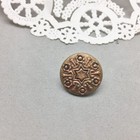 Antique Sewing Button Gold Tone Brass Metal Star Celestial 5 8  Shank