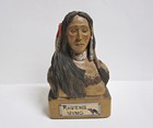 Wood Carving Of Native American Woman Bust By Joe Perkins     1994 Sculpture