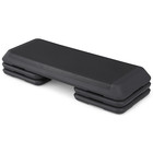 43 black Exercise Aerobic Step Platform Adjustable 3 Risers Fitness Stepper Gym