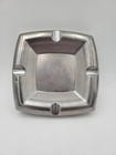 Vintage Square Metal Hollow Ashtray Silver Tone 6 