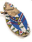 Antique Lakota Sioux Beaded Moccasin Single  Fully Beaded  Beautiful History