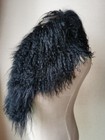 Real Mongolian Lamb Fur Scarf Curl Shawl Wraps Winter Warm Soft Black Grey