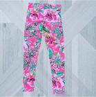 Lilly Pulitzer Leggings Girls Large 8-10 Pink Multicolor Maia Cockatoo Abstract