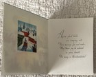 Unused Christmas Victorian Town Moon Silent Night Vtg Greeting Card 1940s 1950s