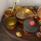 Khokhloma  russian Very Large Set With Tray Vintage