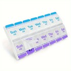 Jumbo Extra Large 8  X 4 25  Pill Organizer 7 Day 2 Times A Day Weekly Pill Box