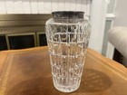 Antique Hawkes Cut Glass Vase     Sterling Silver Rim  Brilliant Period