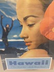 Vintage Hawaii Travel Tourism Litho Wall Poster Girl Ocean Tiki Bar Decor Prop