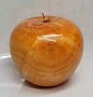 Vintage Italian Alabaster Marble Apple W  Wood Stem  Polished Paperweight     10
