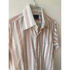 Vintage 70s Joe Namath Striped Shirt White Pink Gray Retro Arrow Collar Men s S