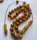 Natural Baltic Amber 16g  Islamic Prayer Rosary 9mm  33 Brown Color Beads Tasbih