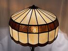Antique Vtg 17 5  Slag Stained Glass Lamp Shade Arts Crafts Mission Tiffany Styl