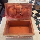 Vintage Small Mid Century Ww2 Sewing Basket Woven Wicker Straw