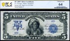 Hgr 1899  5 Silver Cert Fr 276  napier thompson X-rare  5  Pcgs Choice Unc 64