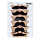 Self-adhesive Fake Mustaches - Black Mix B Costume Accessory Set  6pcs