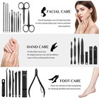 26 Pcs Pedicure   Manicure Set Nail Clippers Cleaner Cuticle Grooming Kit Case