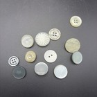 Vintage Mother Of Pearl Shell Buttons Lot 12 Mixed Carved Iridescent Sewing Mop