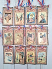 12 Vintage Style Patriotic handmade gift Tags scrapbooks junk Journals crafts