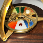 Vtg Gatco Wind Up Wood Brass Moving Kaleidoscope Wheel   Music Stand Working