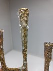 Vtg Jerusalem Mcm Brutalist Brass Menorah Israel Double Hinged Folding 12 X 8 