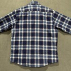 Vintage Sears Fieldmaster Shirt Men L Blue Plaid Perma-prest Flannel Made In Usa