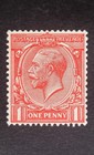 King George V Gb 1d Scarlet Vermilion Sg 419wi N34b  3  Mh Well Centered  Vf