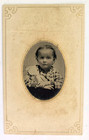 Antique Tintype Photo Cute Little Victorian Girl Child Pattern Dress Earrings 