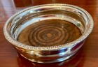Antique English Georgian Style Silver Plated Wine Bottle Coaster  Gadroon Rim