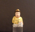Vintage Small Chinese Hand Painted Kneeling Man Porcelain Snuff Bottle Signed