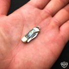 Worlds Smallest Working Pocket Knife  Tiny Miniature Real Blade Abalone Pearl