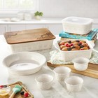 Pioneer Woman Vintage Lace Ceramic Bakeware And Storage 10pc Set White Linen