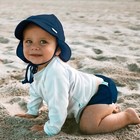 I Play Baby Swim Diaper Reusable Absorbent Navy Blue Swim Diapers 6 Months
