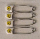 Vintage Tweety Baby Lot  4 Diaper Safety Pins   Rattle   Pacifier