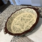 Temptations Floral Lace Green 10   x 2  Fluted Pie Deep Dish Round Baking 