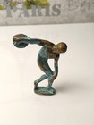 Antique Bronze Spelter Discobolus Statue Disc Thrower Ancient Greek Vintage 