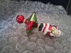 Christopher Radko Swirl Santa Glass Christmas Ornament Hand Blown Rare 