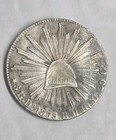 1839 9 1mexico 8 Reals  libertad  Overdate  Double Die Obverse   Die Break Au-55