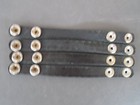 Lot Of 4 Duty Belt Keepers   Basketweave Leather Chrome Double Snaps 7 25   