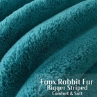 Futei Pack Of 2 Faux Rabbit Fur Throw Pillow Covers 20x20 Inch Teal