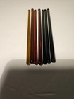 Vintage Set Of 7 Amber Glass Swizzle Sticks   Barware