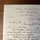 1888 Railway Banking Office Handwritten Letter Neil Macdonald Wall Street Ny