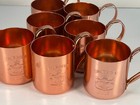 7 Vintage Smirnoff Vodka Moscow Mule Tin Cup Mug Engraved Coat Of Arms Logo