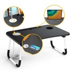 Bed Table Folding Lap Desk Laptop Desk Table With Storage Drawer cup Holder F   