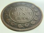 1859 Narrow 9 Double Punch Type 2 Canada Large Cent Km 1 Circulated Coin Aa640