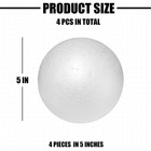 Styrofoam Balls 5 Inch 4pc Large White Foam For Crafts  Diy 