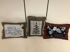 3  - 5      Handmade Primitive Winter Christmas Pillows - Set Of 3 Bowl Fillers